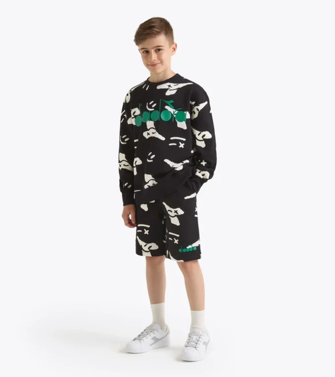 Jb. Hanorac Hanorac cu guler rotund și logo Smile – Băieți