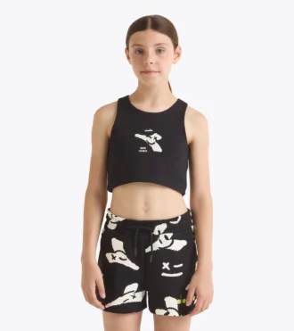 Jg. Crop Top Smile Logo T-shirt cropped logo – Fete